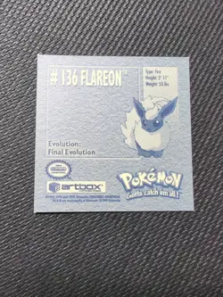 Flareon #136 Pokemon 1999 Artbox Sticker NM - Image 2