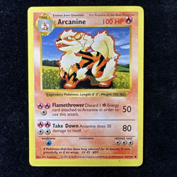 Arcanine 23/102 - Base Set Non Holo Wizards of the Coast Pokemon Card TGC LP - Image 1