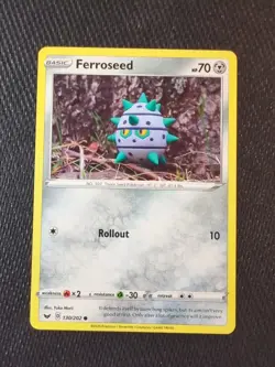 Pokemon TCG Ferroseed Sword & Shield Base Set 130/202 - Yuka Morii - Image 1