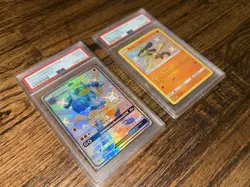 BUNDLE 2019 POKEMON SUN & MOON HIDDEN FATES #SV64 LUCARIO GX & RIOLU PSA 9 - Image 3
