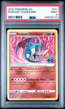 2022 Pokemon Go #011 Radiant Charizard PSA 9 MINT - Image 1