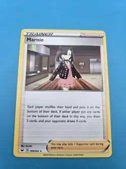 Marnie 169/202 Rare Sword & Shield Base Pokemon TCG NM - Image 1