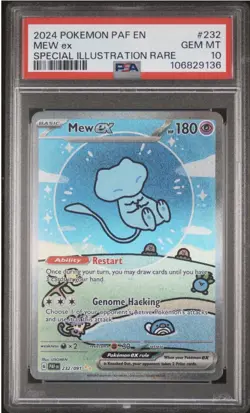 2024 Pokemon Paldean Fates Mew ex Full Art #232/091 PSA 10 GEM MINT - Image 1