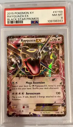 2015 POKEMON XY BLACK STAR PROMOS #XY69 RAYQUAZA EX PSA 8 - Image 1
