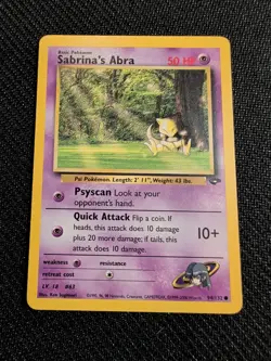 Pokemon TCG Sabrina's Abra Gym Challenge 94 Regular Unlimited Common NM - Image 1