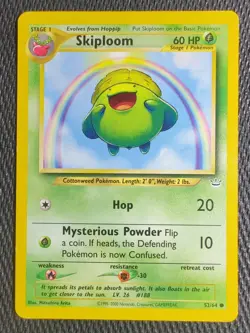 Pokemon TCG Super Skiploom Neo Revelation 52/64 Unlimited Common - NM Rainbow - Image 1