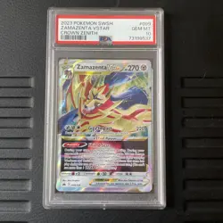 2023 POKEMON SWORD & SHIELD CROWN ZENITH #099 ZAMAZENTA VSTAR PSA 10 - Image 1