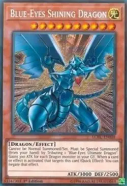 Yugioh! LP Blue-Eyes Shining Dragon - LCKC-EN008 - Secret Rare - 1st Edition Lig - Image 1