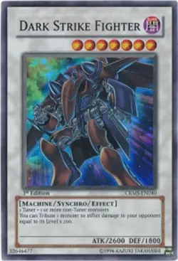 Yugioh! LP Dark Strike Fighter - CRMS-EN040 - Super Rare - 1st Edition Lightly P - Image 1