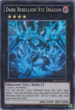 Yugioh! LP Dark Rebellion Xyz Dragon - NECH-EN053 - Ghost Rare - Unlimited Editi - Image 1
