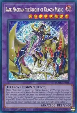 Yugioh! LP Dark Magician the Knight of Dragon Magic - BLMR-EN001 - Secret Rare - - Image 1