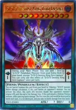 Yugioh! LP D/D/D Destiny King Zero Laplace - YA03-EN001 - Ultra Rare - Limited E - Image 1