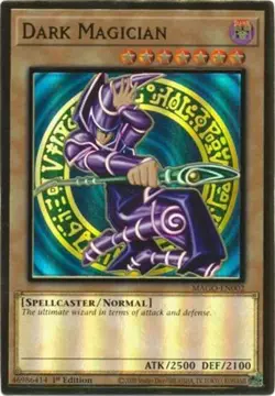 Yugioh! LP Dark Magician - MAGO-EN002 - Premium Gold Rare - 1st Edition Lightly - Image 1