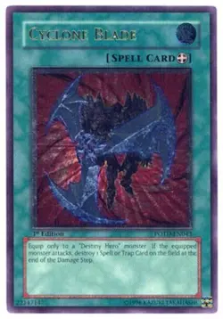 Yugioh! LP Cyclone Blade - POTD-EN043 - Ultimate Rare - 1st Edition Lightly Play - Image 1