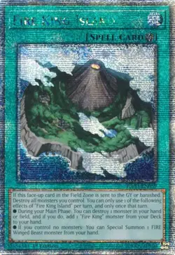 Yugioh! LP Fire King Island - RA03-EN059 - Quarter Century Secret Rare - 1st Edi - Image 1
