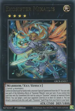 Yugioh! LP Exosister Mikailis - GRCR-EN017 - Ultra Rare - 1st Edition Lightly Pl - Image 1
