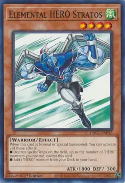 Yugioh! LP Elemental HERO Stratos - HAC1-EN015 - Common - 1st Edition Lightly Pl - Image 1