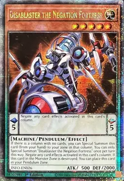 Yugioh! LP Disablaster the Negation Fortress - INFO-EN026 - Quarter Century Secr - Image 1