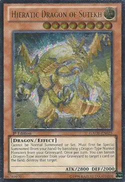 Yugioh! LP Hieratic Dragon of Sutekh - GAOV-EN025 - Ultimate Rare - Unlimited Ed - Image 1