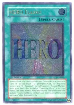 Yugioh! LP HERO Flash!! - EOJ-EN042 - Ultimate Rare - 1st Edition Lightly Played - Image 1