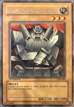 Yugioh! LP Giant Soldier of Stone - LOB-068 - Rare - 1st Edition Lightly Played, - Image 1