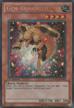 Yugioh! LP Gem-Armadillo - HA05-EN005 - Secret Rare - 1st Edition Lightly Played - Image 1