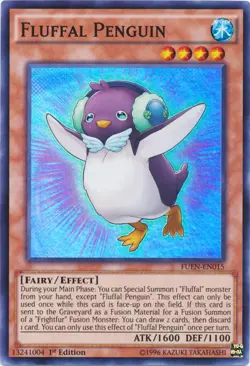 Yugioh! LP Fluffal Penguin - FUEN-EN015 - Super Rare - 1st Edition Lightly Playe - Image 1