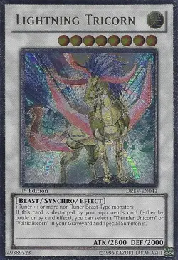 Yugioh! LP Lightning Tricorn - DREV-EN042 - Ultimate Rare - 1st Edition Lightly - Image 1