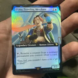 O’aka, Traveling Merchant Foil Extend Art R0144 Box Exclusive Final Fantasy MTG - Image 1