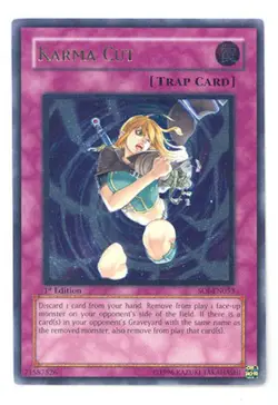 Yugioh! LP Karma Cut - SOI-EN053 - Ultimate Rare - Unlimited Edition Lightly Pla - Image 1
