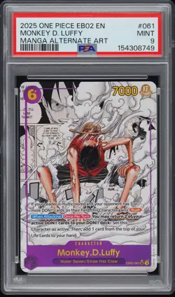 2025 ONE PIECE EB02-EXTRA BOOSTER -ANIME 25TH COLL- #061 MONKEY D. LUFFY PSA 9 - Image 1