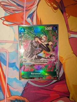 One Piece TCG Roronoa Zoro OP13-037 TR Treasure Rare OP15-EB04 LP LIGHTLY PLAYED - Image 1