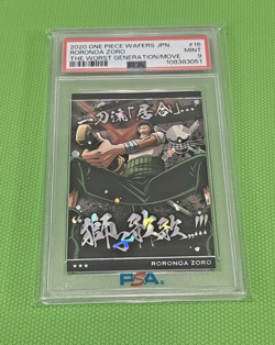 2020 ONE PIECE WAFERS JPN THE WORST GENERATION ON THE MOVE RORONOA ZORO PSA 9 - Image 1