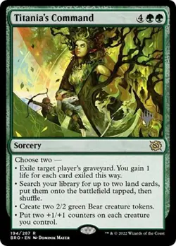 Titania's Command -Foil Medium Play MTG Promo Pack: The Brothers War - Image 1
