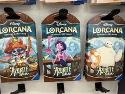 Disney Lorcana - Azurite Sea Booster Pack Art Set Of 3 - Stitch - Baymax - Yzma - Image 1