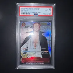 2022 ONE PIECE OP01-ROMANCE DAWN MANGA ALTERNATE ART #120 SHANKS PSA 10 - Image 1