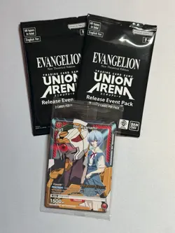 Union Arena Evangelion Release Event Rei Ayanami Promo & 2 Packs - Image 1