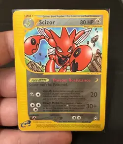 Pokemon Scizor Rare 80 HP Stage 1 Aquapolis 32/147 2002 Regular English TCG Card - Image 1