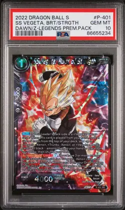 Ss Vegeta, Brs/Strgth 2022 Dragon Ball Super Card Game Dawn Of The Z-L PSA 10 - Image 1
