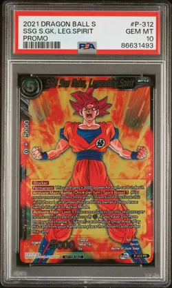 Ssg Goku, Lgndry Sprt 2021 Dragon Ball Super Card Game Cross Spirit P-312 PSA 10 - Image 1