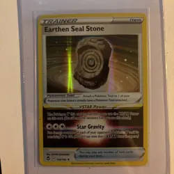 Earthen Seal Stone 154/195 Silver Tempest Holo Rare Pokemon Card NM - Image 1