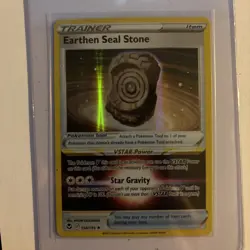 Earthen Seal Stone 154/195 Silver Tempest Holo Rare Pokemon Card NM - Image 2