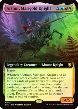 Magic The Gathering MTG ARTHUR, MARIGOLD KNIGHT EXTENDED ART FOIL Bloomburrow NM - Image 1
