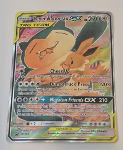 Near Mint - Eevee & Snorlax GX TAG TEAM Promo Foil SM169 SM Pokemon TCG - Image 1