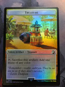 Token - Treasure & Golem Token - MTG - REX 0002 & LCI 0013 FOIL - Image 1