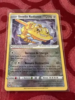Radiant Steelix 124/196 - Pokemon TCG SWSH Lost Origin - NM Radiant Rare Spanish - Image 1