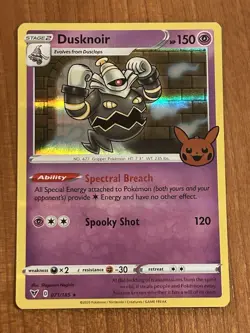 Pokemon Dusknoir Holo Rare 071/185 Trick or Trade Stage 2 150 HP English - Image 1