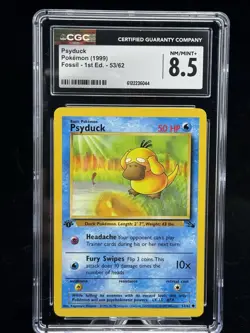 Psyduck #53 1st Edition Fossil 1999 Pokemon CGC 8.5 💦 - Image 1