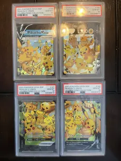 Pokemon SWSH Celebrations Pikachu V Union Collection #139-142 PSA 10 Sequential - Image 1