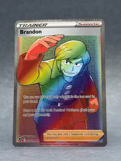 Pokemon - 203/195 Brandon SWSH12 Silver Tempest Secret Rare Holo Full Art NM TCG - Image 1